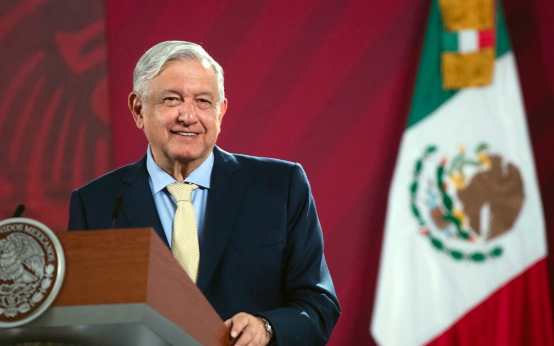 López Obrador durante su acostumbrada rueda de prensa mañanera.