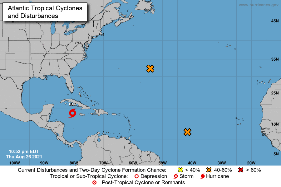 Tormenta tropical Ida. Imagen: National Hurricane Center.