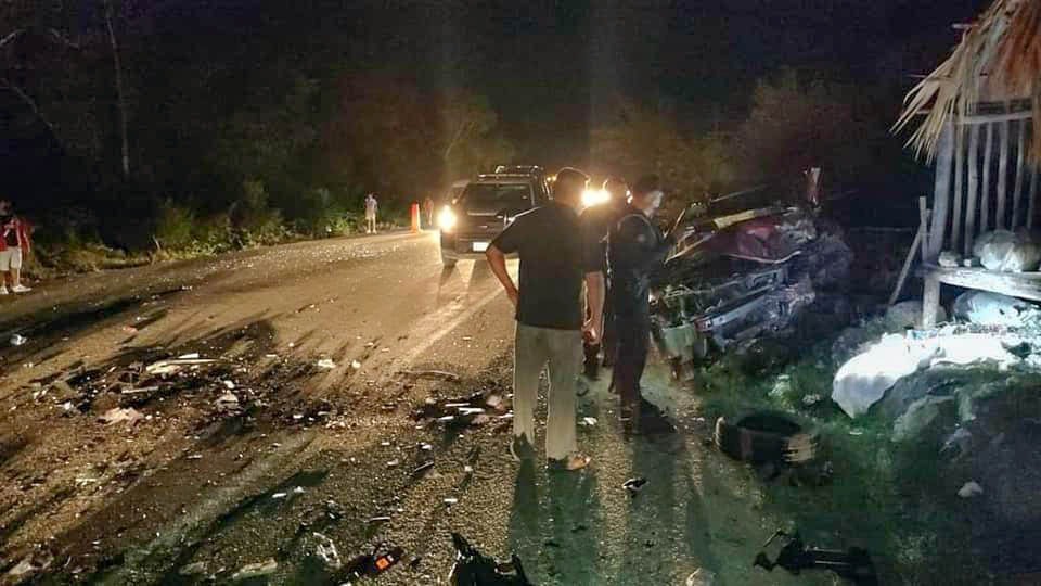 Tres personas fallecieron en un accidente de transito en la carretera Tulum-Cobá.