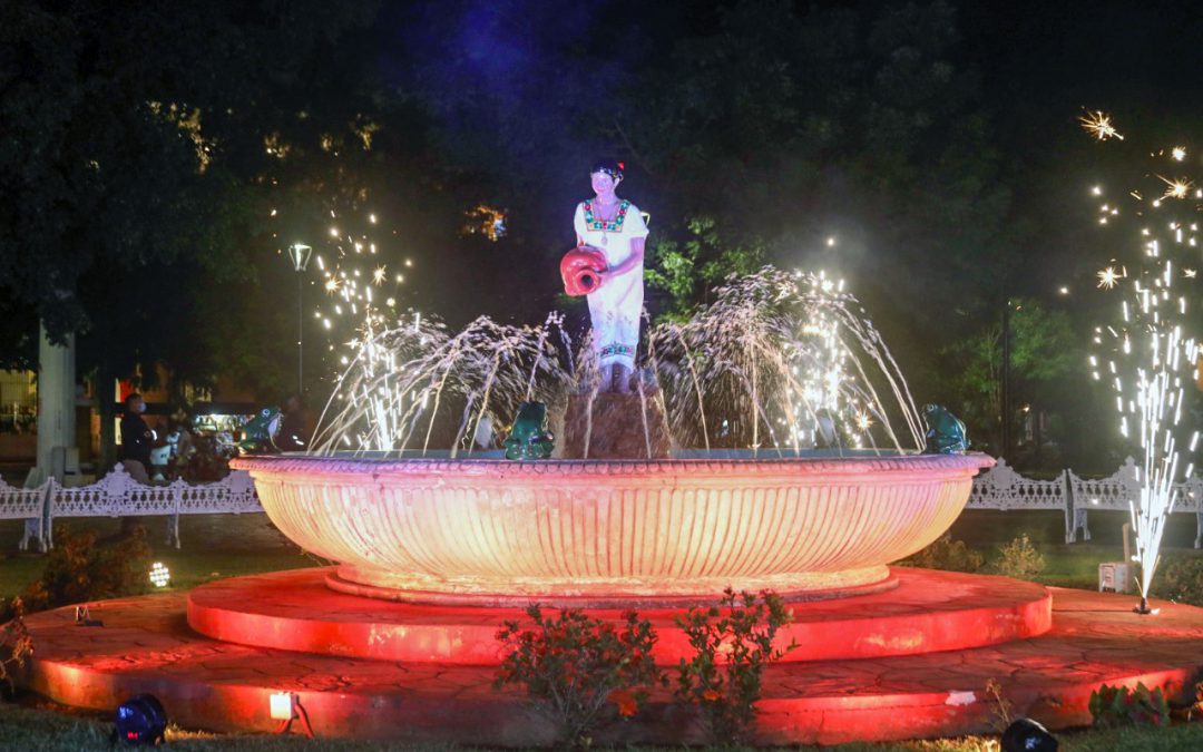 La Mestiza, ícono de Valladolid, Yucatán, ubicada en el parque Francisco Cantón Rosado, en el centro de esta ciudad.