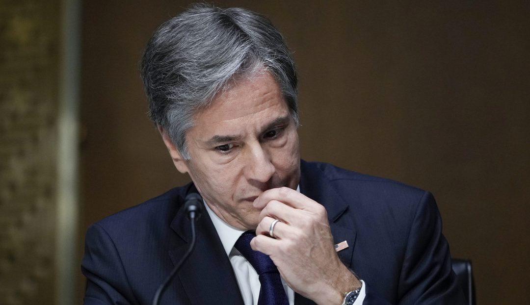 Antony Blinken, secretario de Estado de EE.UU durante la audiencia ante el senado de este país.