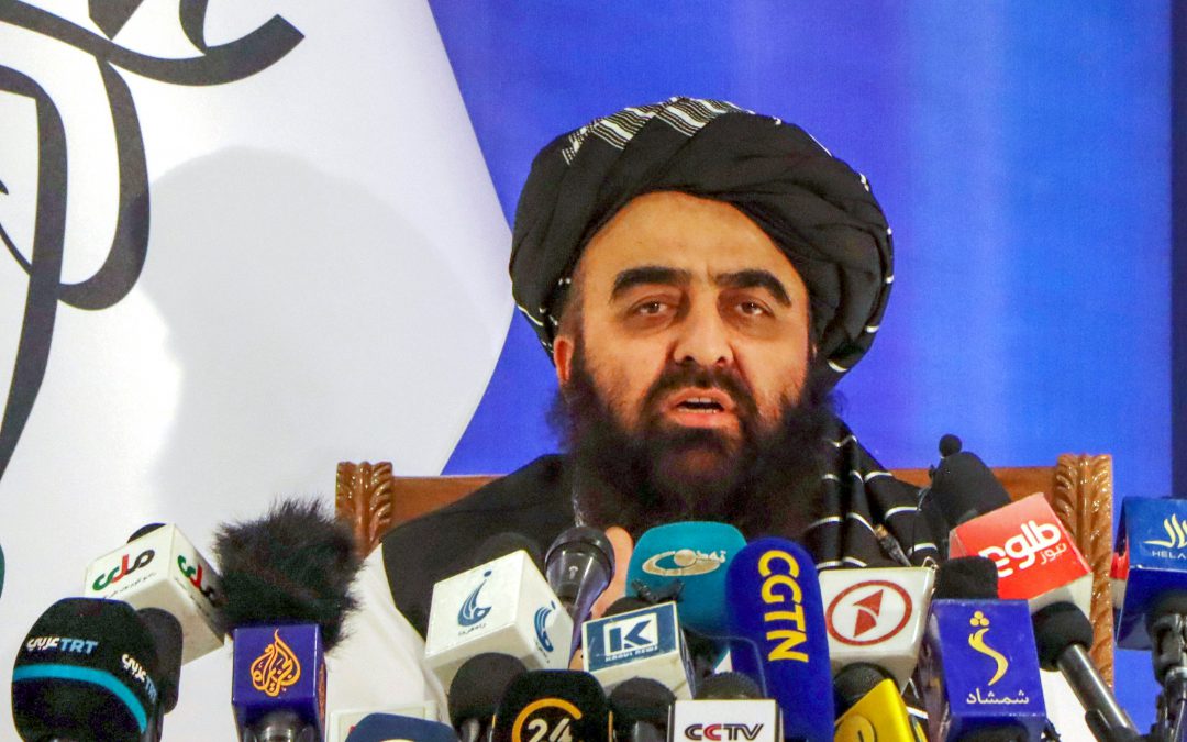 Taliban acting Foreign Minister Amir Khan Muttaqi speaks during a news conference in Kabul Afghanistan September 14, 2021. Picture taken September 14, 2021.REUTERS/Stringer