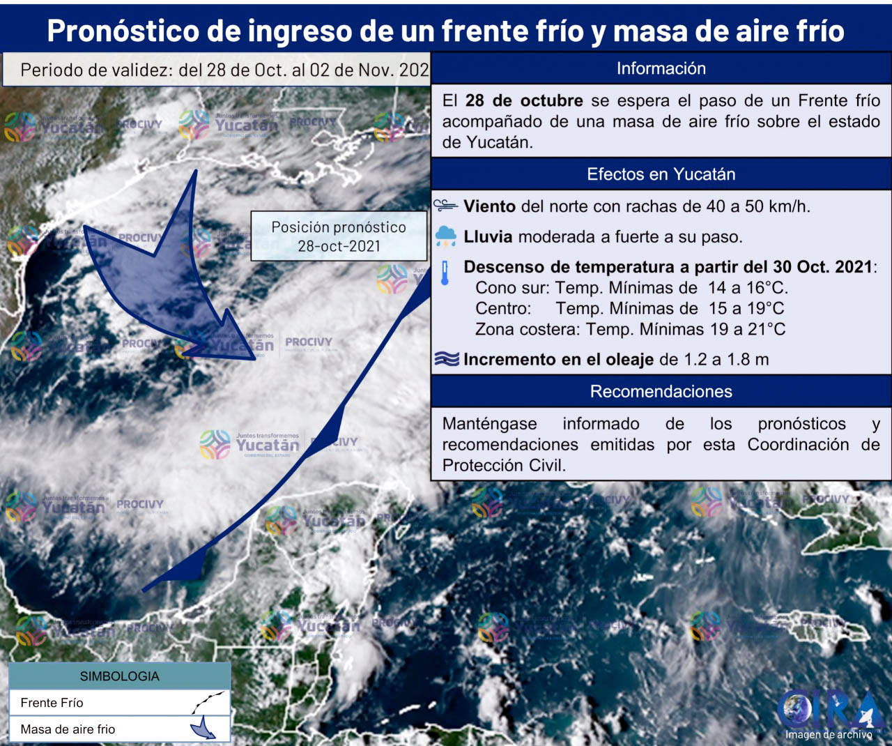Se espera descenso de temperaturas, del 30 de octubre al 2 de noviembre.
