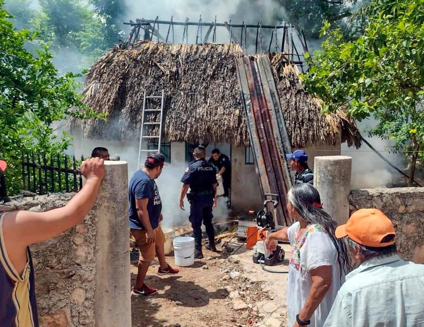 Feroz incendio deja en la calle a un abuelo.