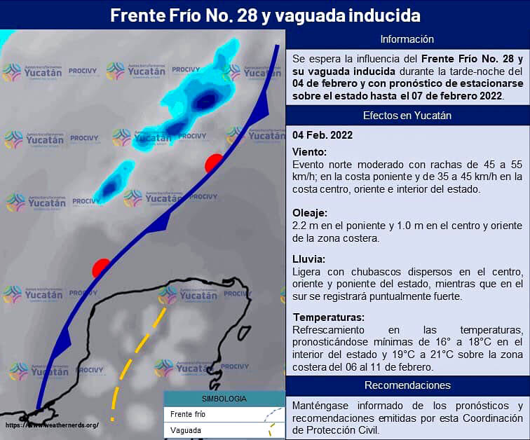 Prevalecerán temperaturas frescas del 4 al 7 de febrero.