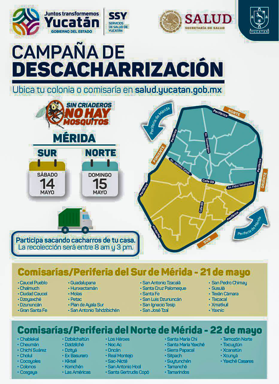 CAMPAÑA DE DESCACHARRIZACIÓN EN MÉRIDA SE LLEVARÁ A CABO ESTE FIN DE SEMANA.