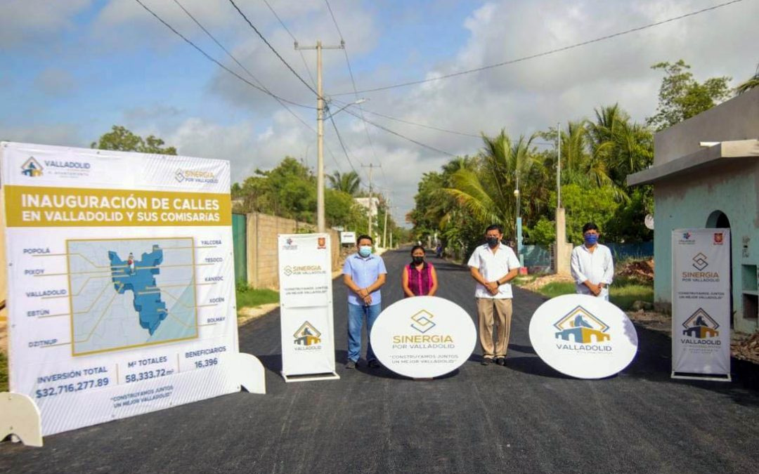 Inauguración de calles en la colonia Emiliano Zapata, de Valladolid, Yucatán.