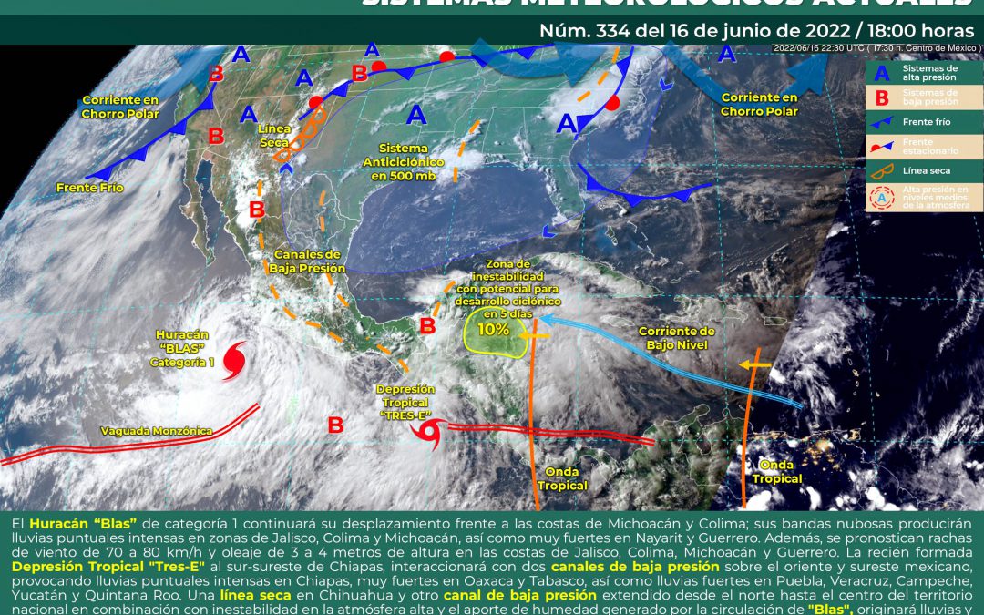 HURACÁN BLAS, DEPRESIÓN TROPICAL 3-E Y ZONA DE INESTABILIDAD