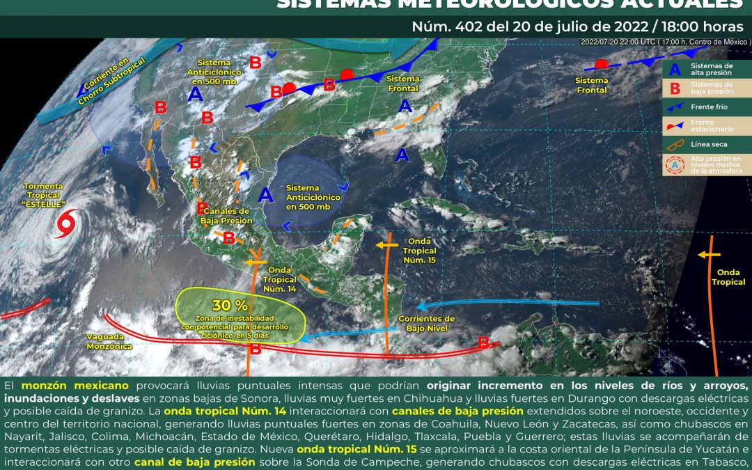 VÓRTICE Y ONDA TROPICAL TRAERÁN FUERTES TORMENTAS