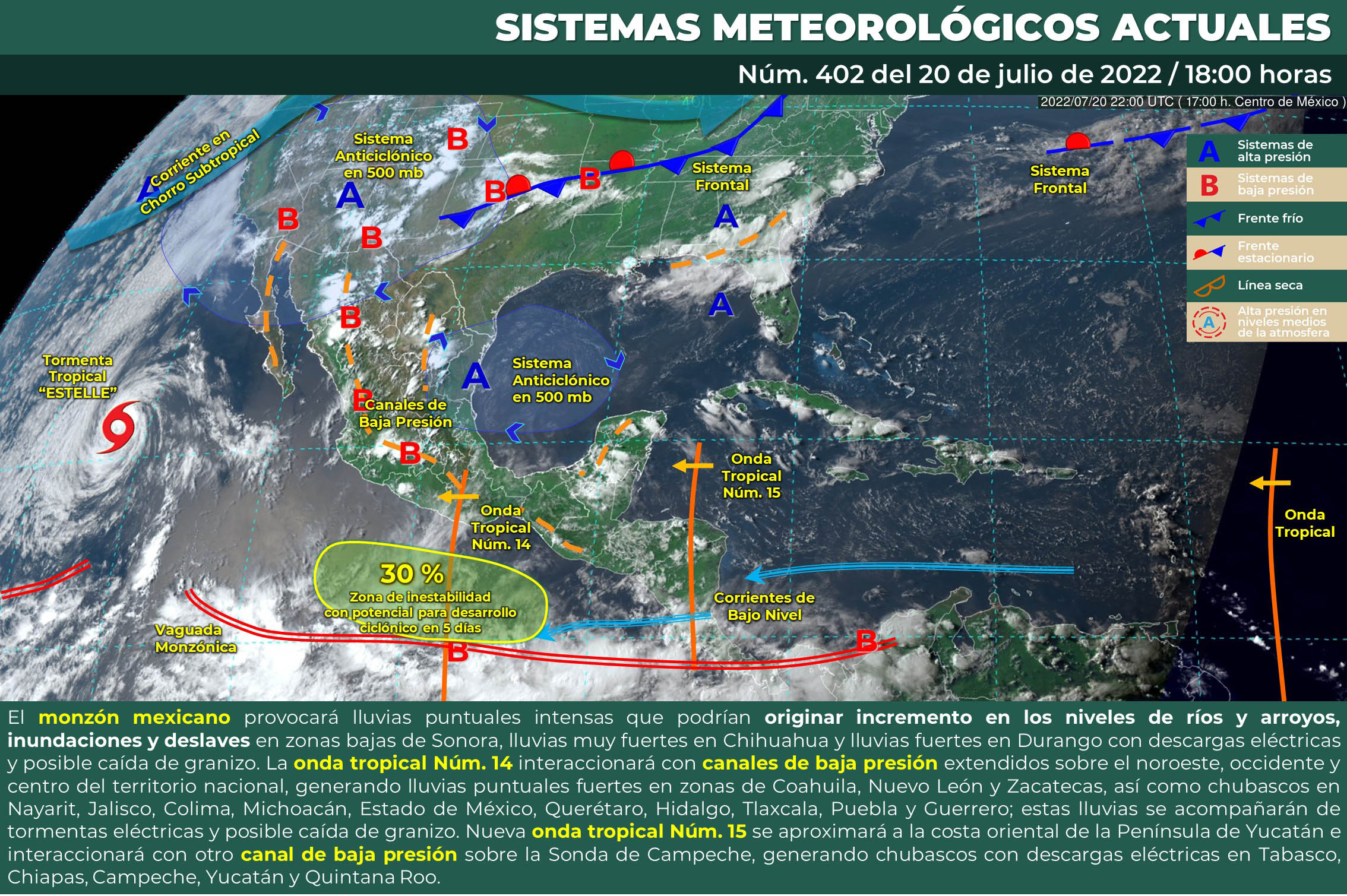 VÓRTICE Y ONDA TROPICAL TRAERÁN FUERTES TORMENTAS