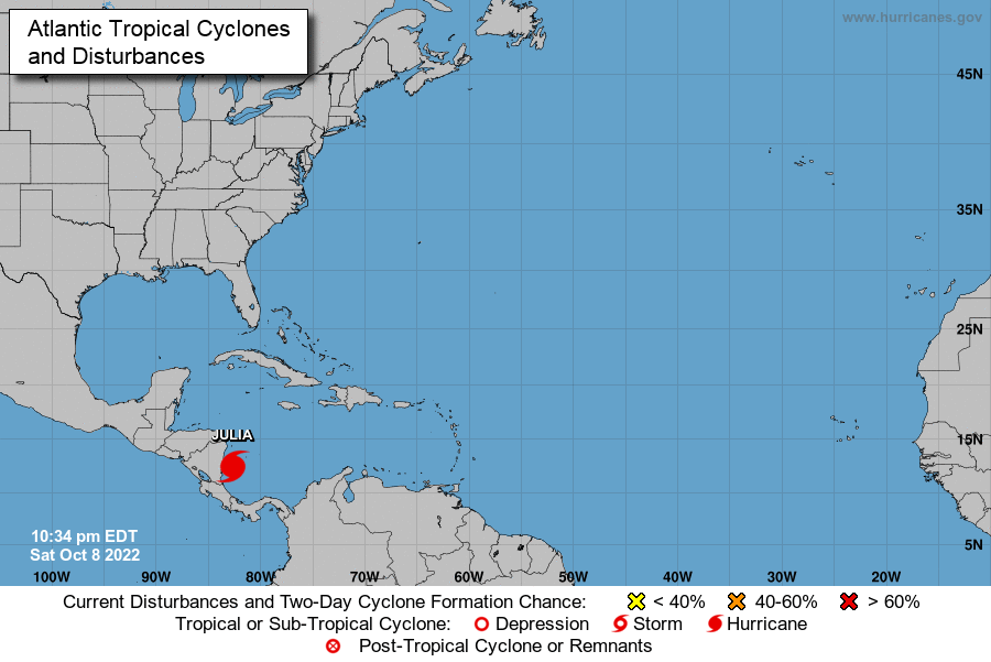 #JULIA SE CONVIERTE EN HURACÁN Y SE DIRIGE A #NICARAGUA.