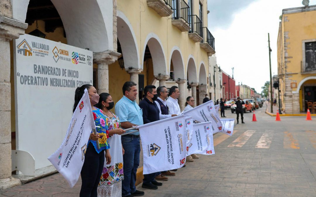 Banderazo del inicio de operaciones de nebulización en Valladolid.