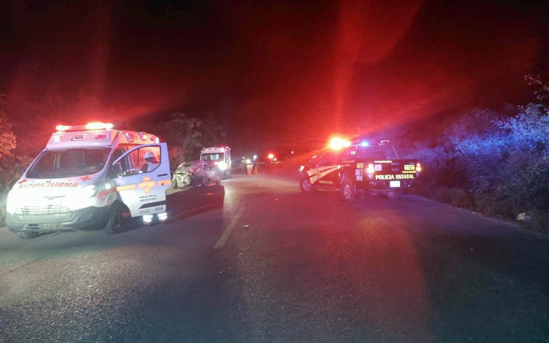 Chevrolet Aveo impactado en el periférico de Valladolid. Un fallecido en el lugar de los hechos, viajaba solo.