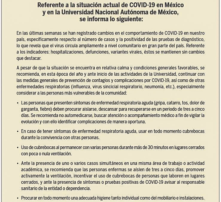 Situación actual del Covid19 en México.