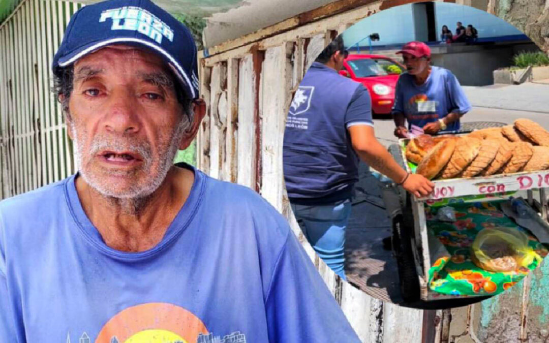 Personal del municipio de León, Guanajuato le quitan su triciclo y pan a un señor de la tercera edad.
