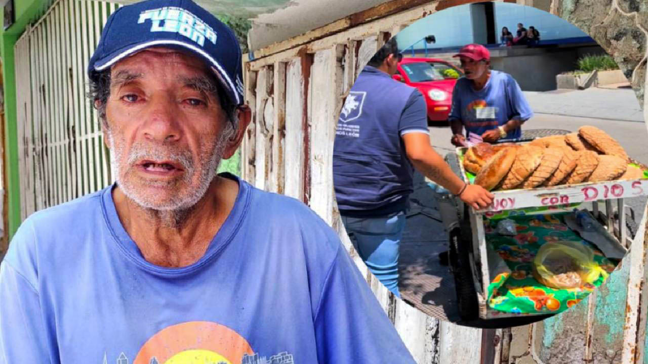 Personal del municipio de León, Guanajuato le quitan su triciclo y pan a un señor de la tercera edad.