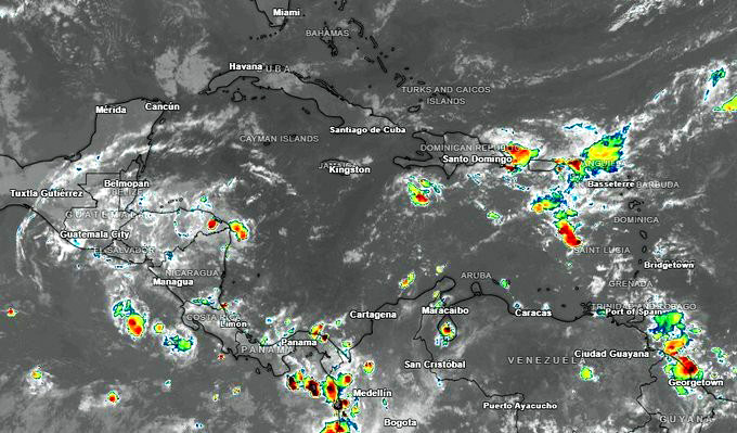 Las Vaguadas continuarán generando tormentas en varias zonas de Centroamérica y el Caribe.