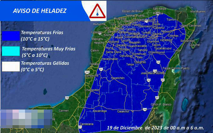 AVISO DE HELADEZ: TEMPERATURAS FRÍAS EN LAS PRÓXIMAS HORAS.