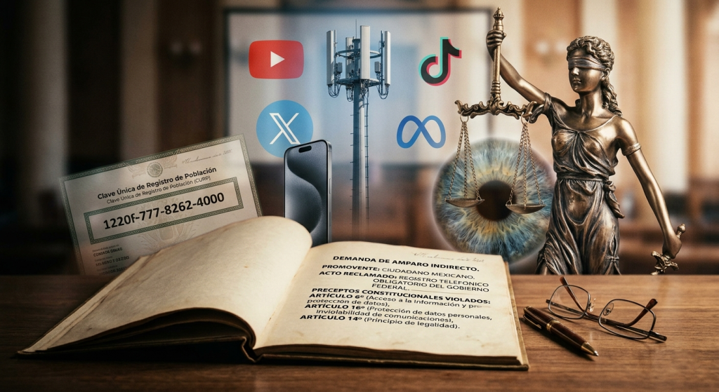 Imagen que ilustra todos los elementos involucrados en el registro/vinculación obligatorio del número telefónico con la CURP.